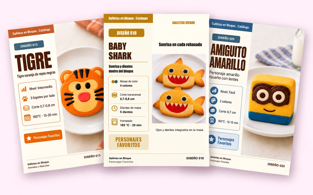 Fichas del catálogo: Tigre, Baby Shark y Amiguito Amarillo