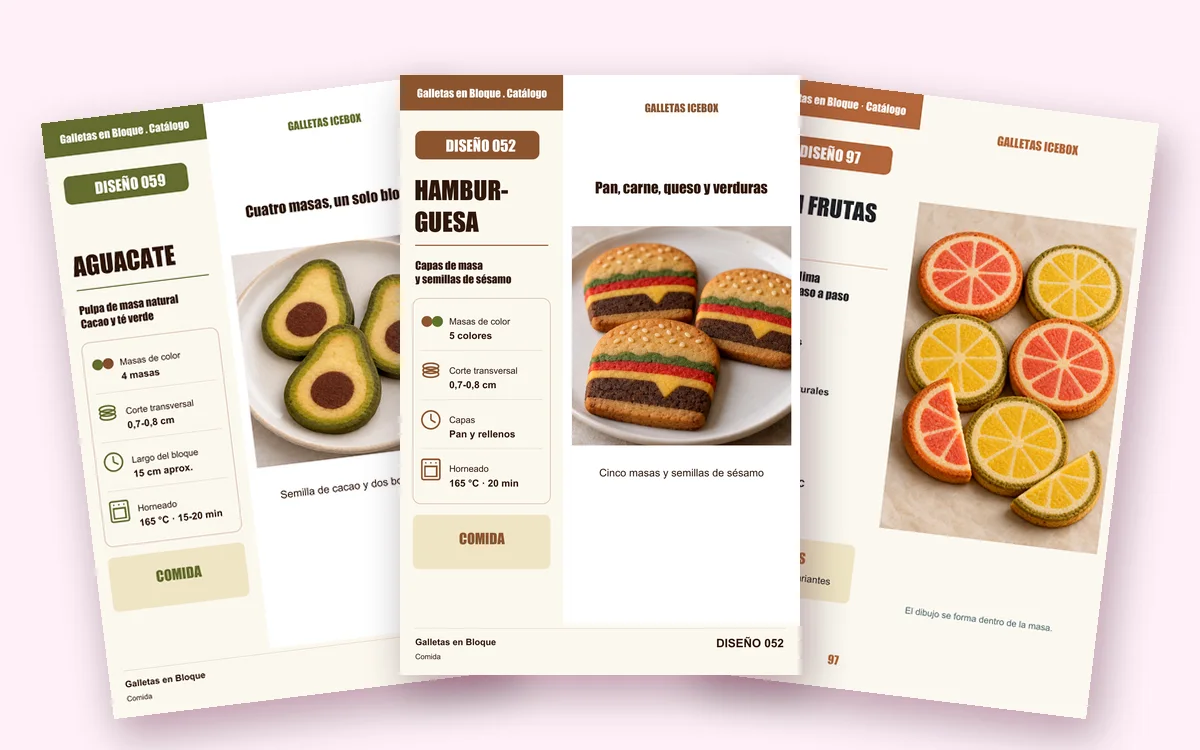 Fichas de Aguacate, Hamburguesa y Mini Frutas