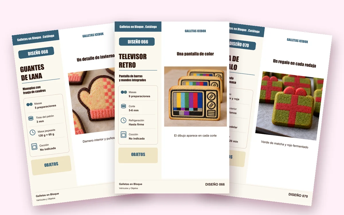 Fichas de Guantes de Lana, Televisor Retro y Caja de Regalo
