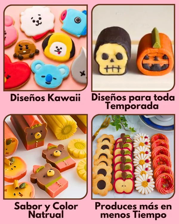 Diseños de Galletas en Bloque - Kawaii, Temporadas, Sabor Natural y Producción